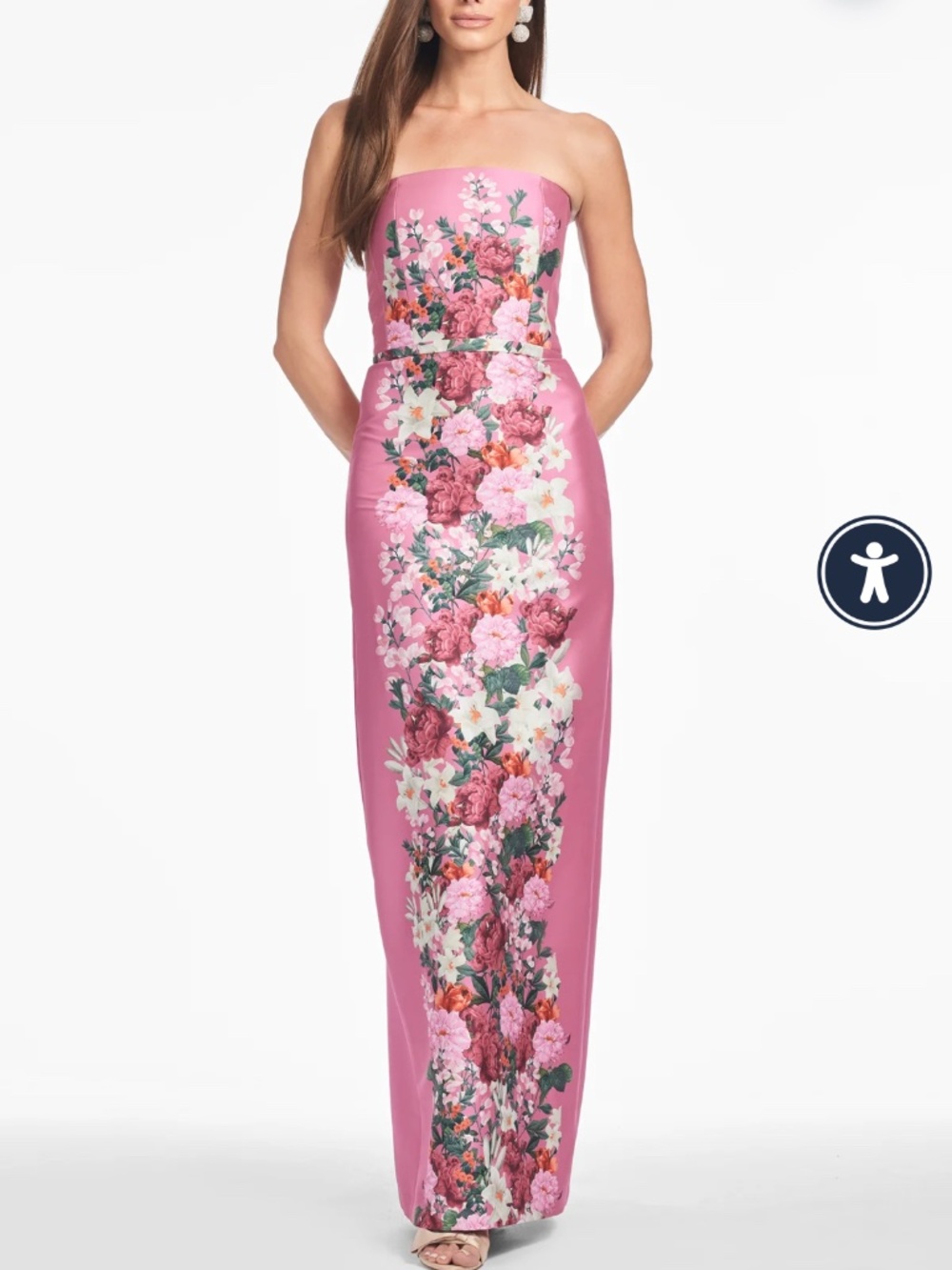 Sachin and Babi Rose floral strapless dress